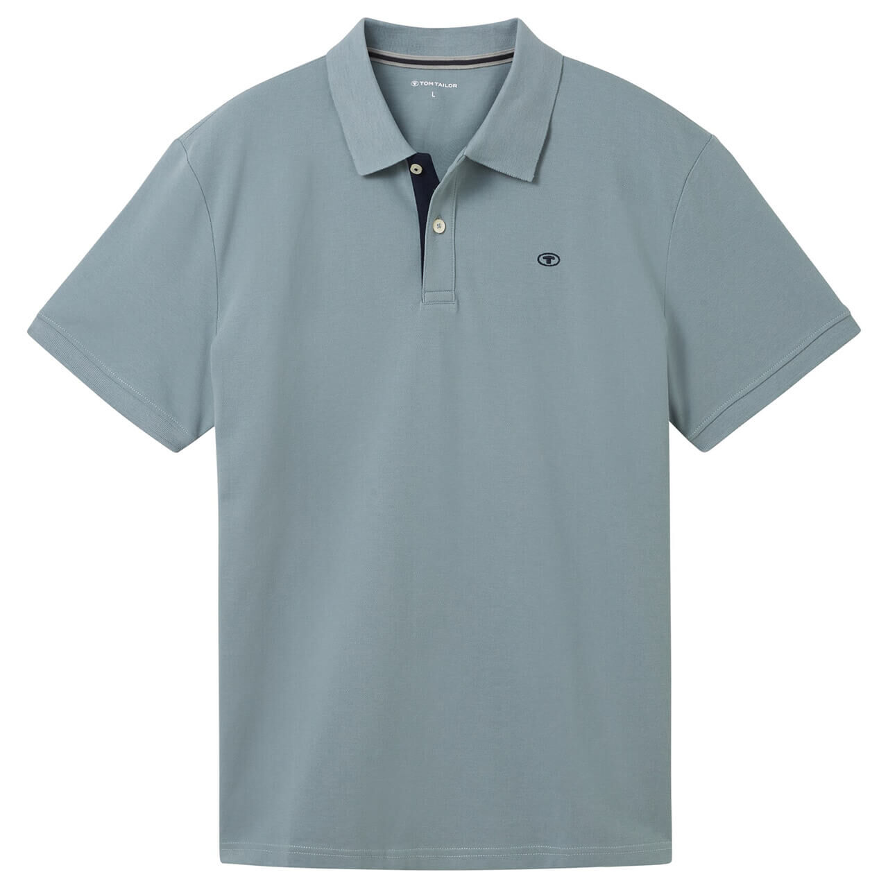 Tom Tailor Herren Piqué Poloshirt contrast grey mint Tom Tailor Herren Piqué Poloshirt contrast grey mint
