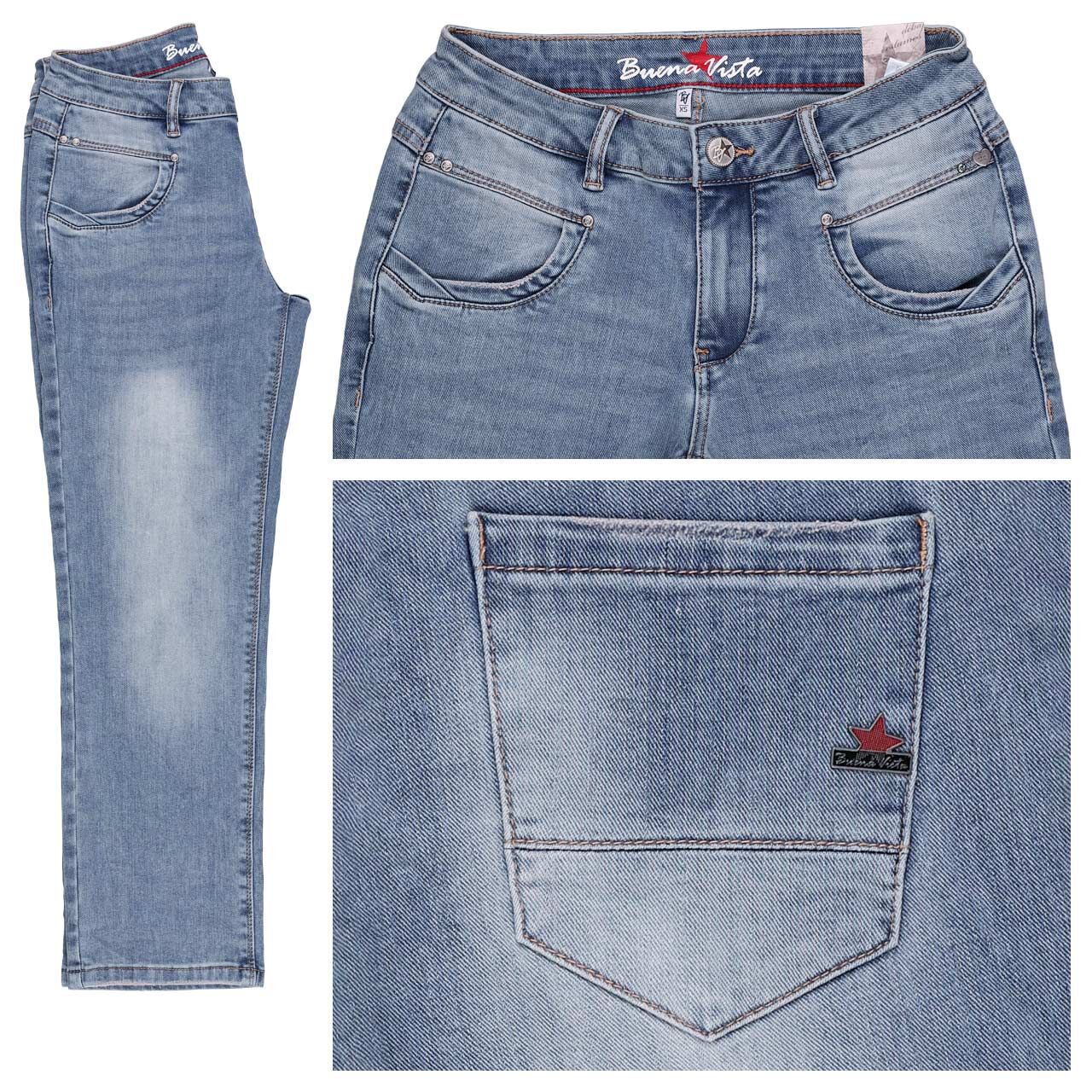 Buena Vista Anna C 7/8 Straight Stretch Denim Jeans bleach denim