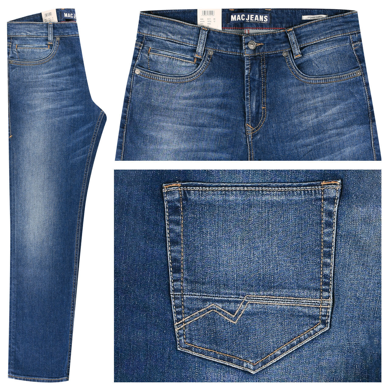 MAC Jeans Arne Pipe für Herren in Blau verwaschen, FarbNr.: H662 MAC Jeans Arne Pipe für Herren in Blau verwaschen, FarbNr.: H662