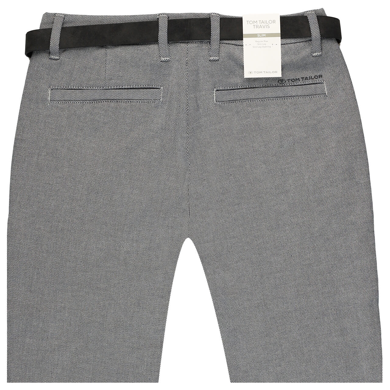 Chinohose Travis von Tom Tailor in Dunkelblau-Weiß, detaillierte Rückansicht