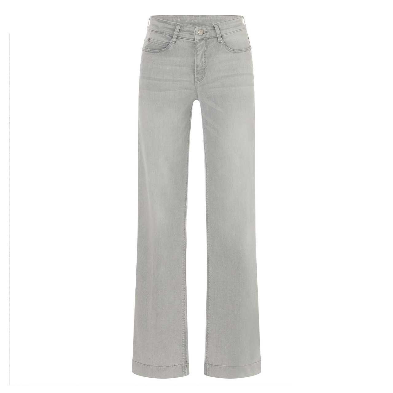 Damenjeans Dream Wide von MAC in Hellgrau angewaschen, Vorderansicht