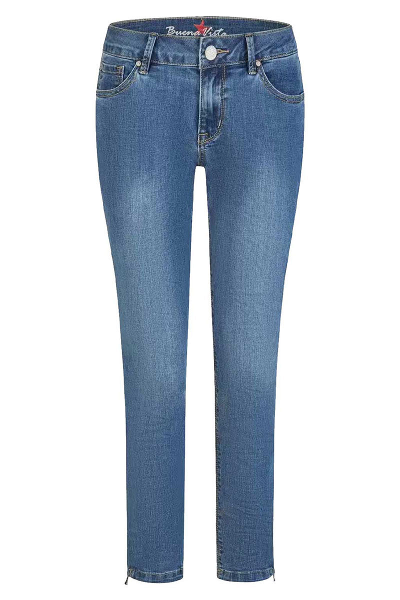 Vorderansicht der Buena Vista Italy Damenjeans in Blau