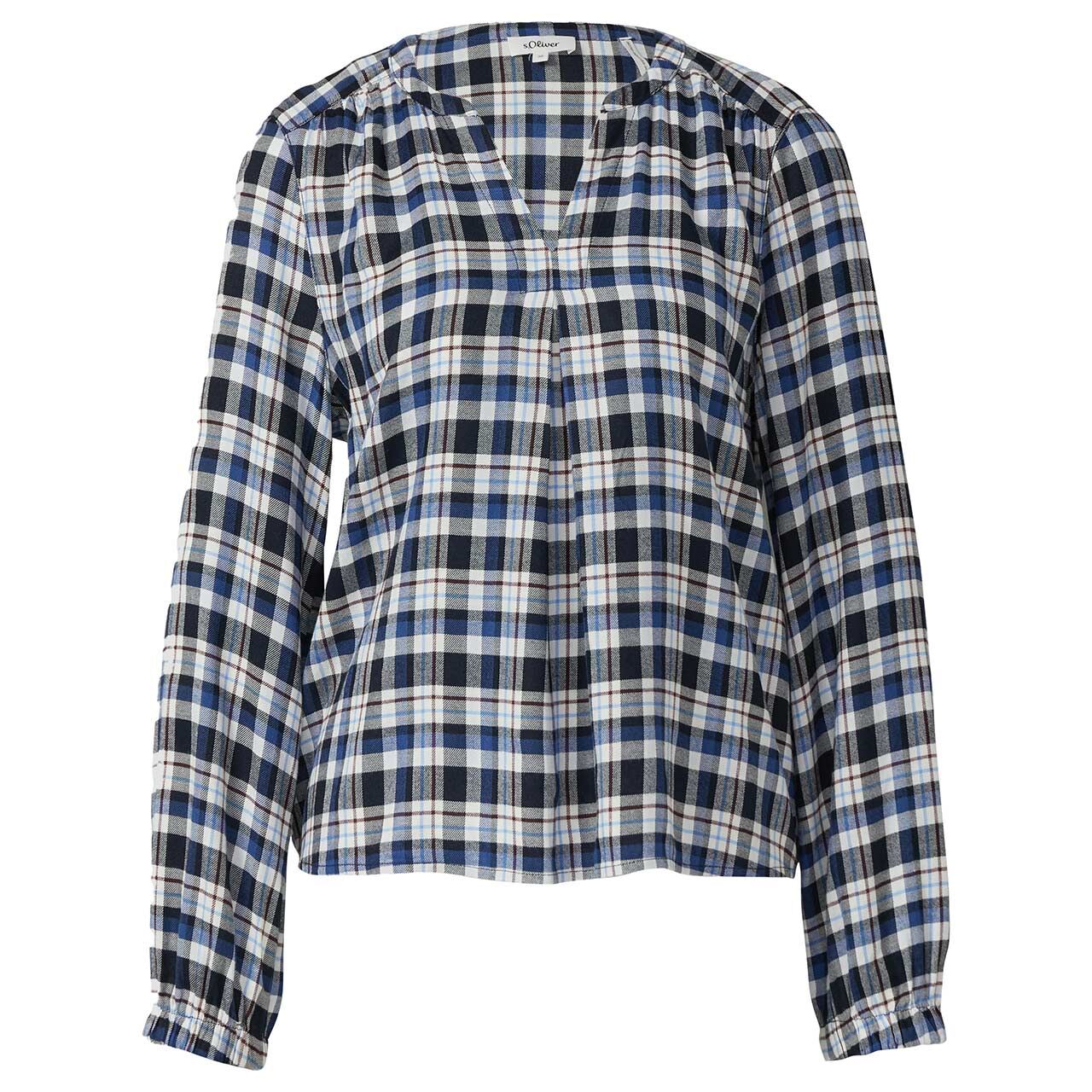 s.Oliver Damen Langarm Bluse navy merlot check
