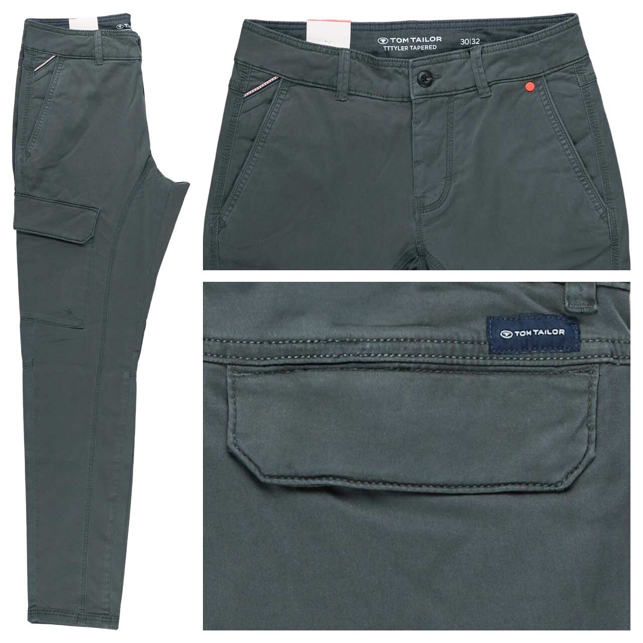 Tom Tailor Tyler Cargo Baumwollhose darkest olive