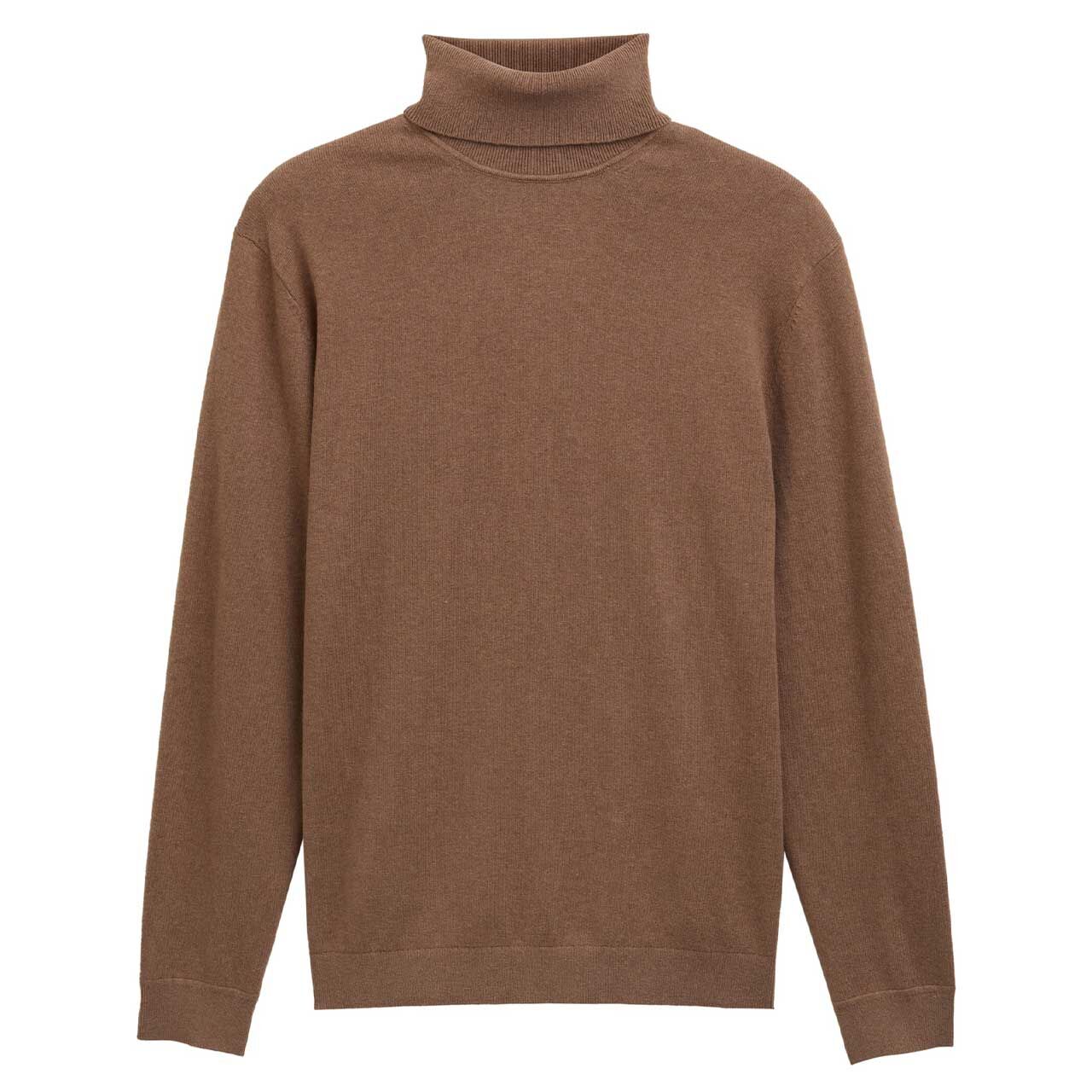 Tom Tailor Herren Pullover Cashmere Turtleneck Knit dark taupe melange