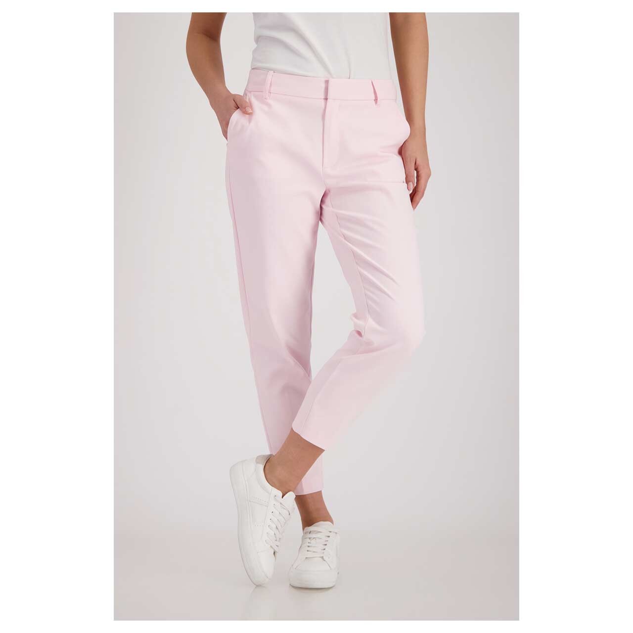 Damen 7/8 Baumwollhose Hamptons von Monari in Rosa, Vorderansicht am Model