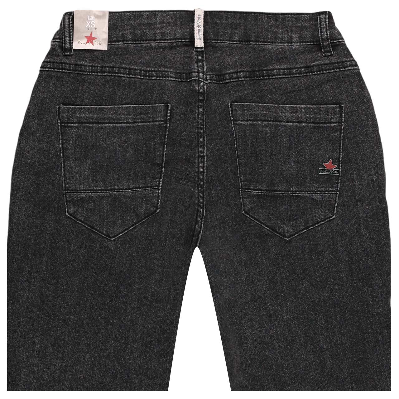 Damenjeans Anna C Stretch Denim von Buena Vista in Dunkelgrau angewaschen, detaillierte Rückansicht