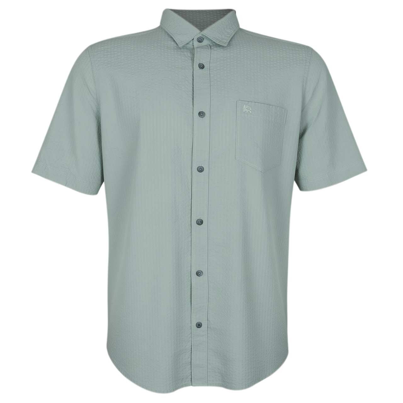 Lerros Herren Seersucker 1/2 Arm Hemd bay green