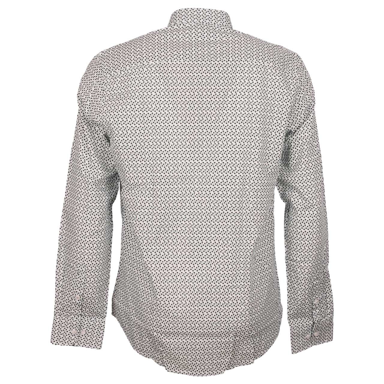 Herren Hemd von Lerros in Cremeweiß mit Print, Rückansicht