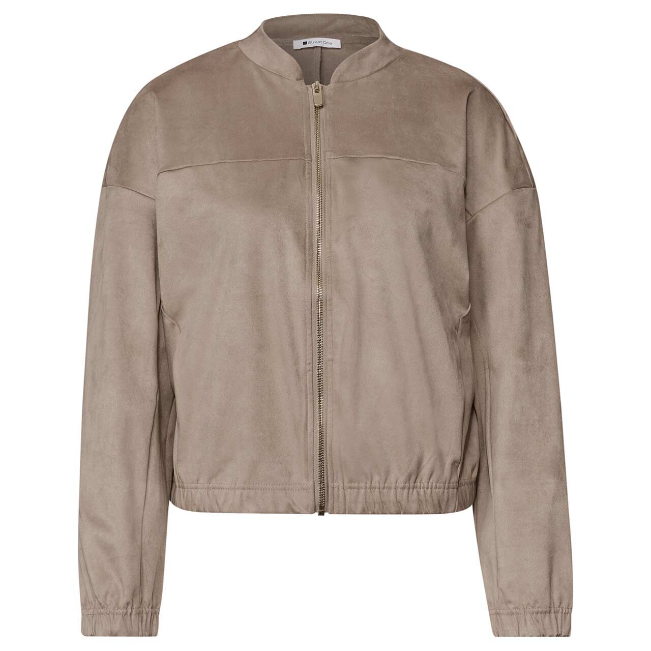 Street One Damen Velours Jacke Jacket With Gathering sanded amber