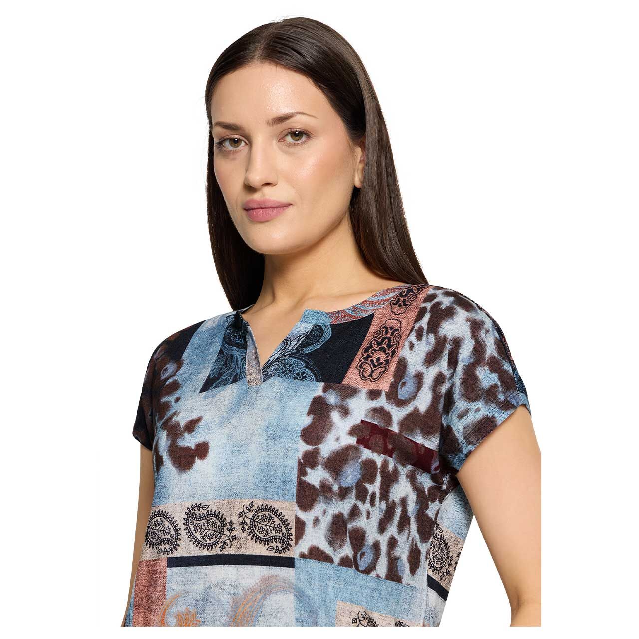Betty Barclay Damen T-Shirt denim blue print