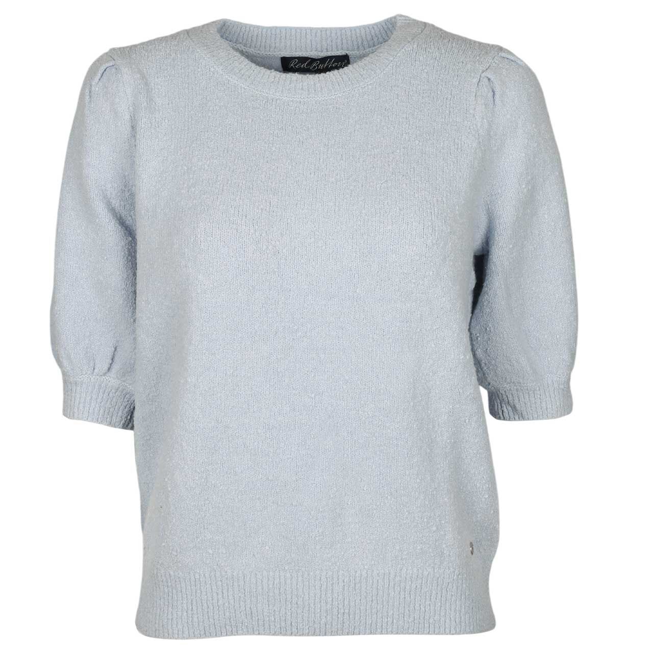 Red Button Damen Kurzarm Pullover Sweet Popcorn light blue