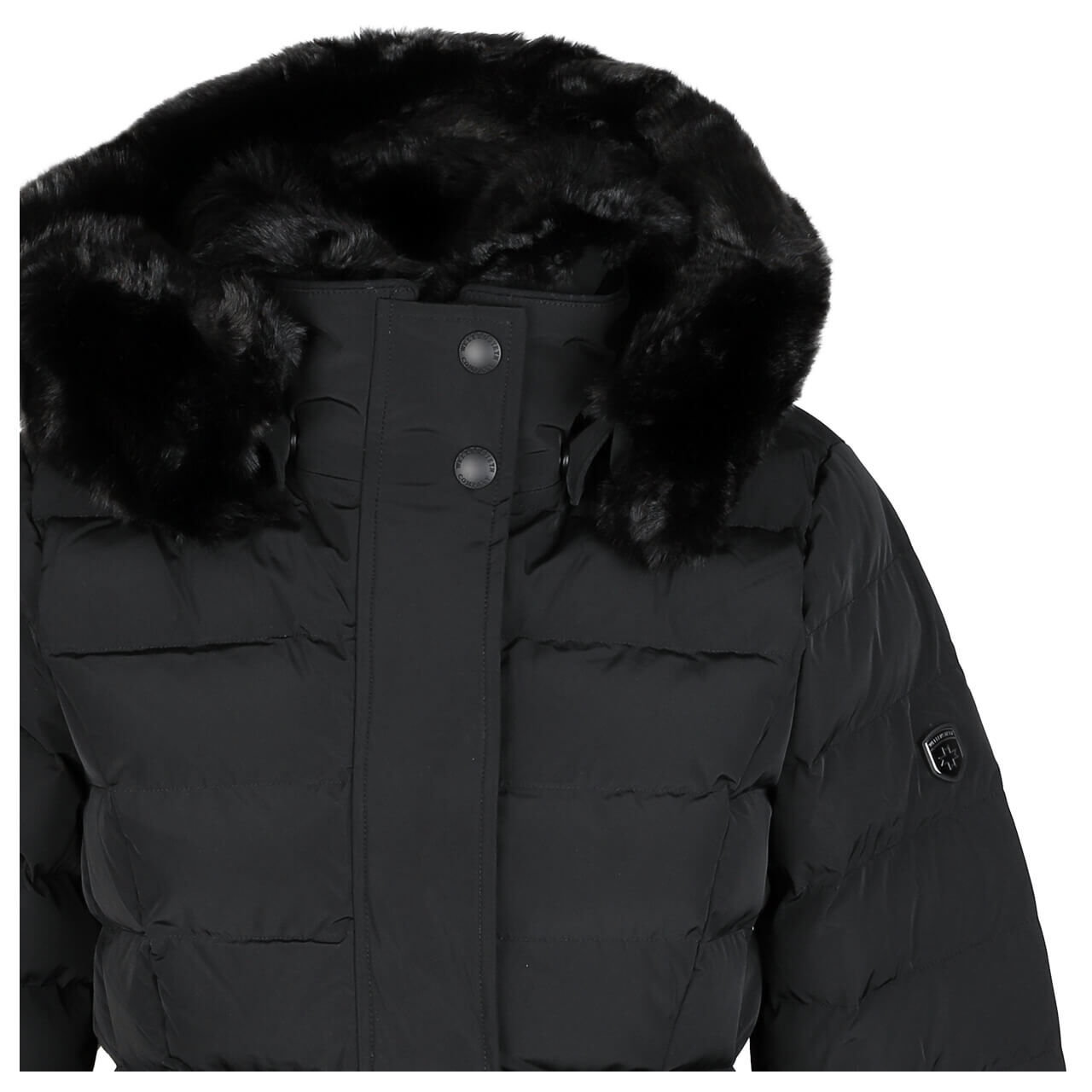 Damen Jacke Santorin Super Long von Wellensteyn in Schwarz, Detail Vorderansicht