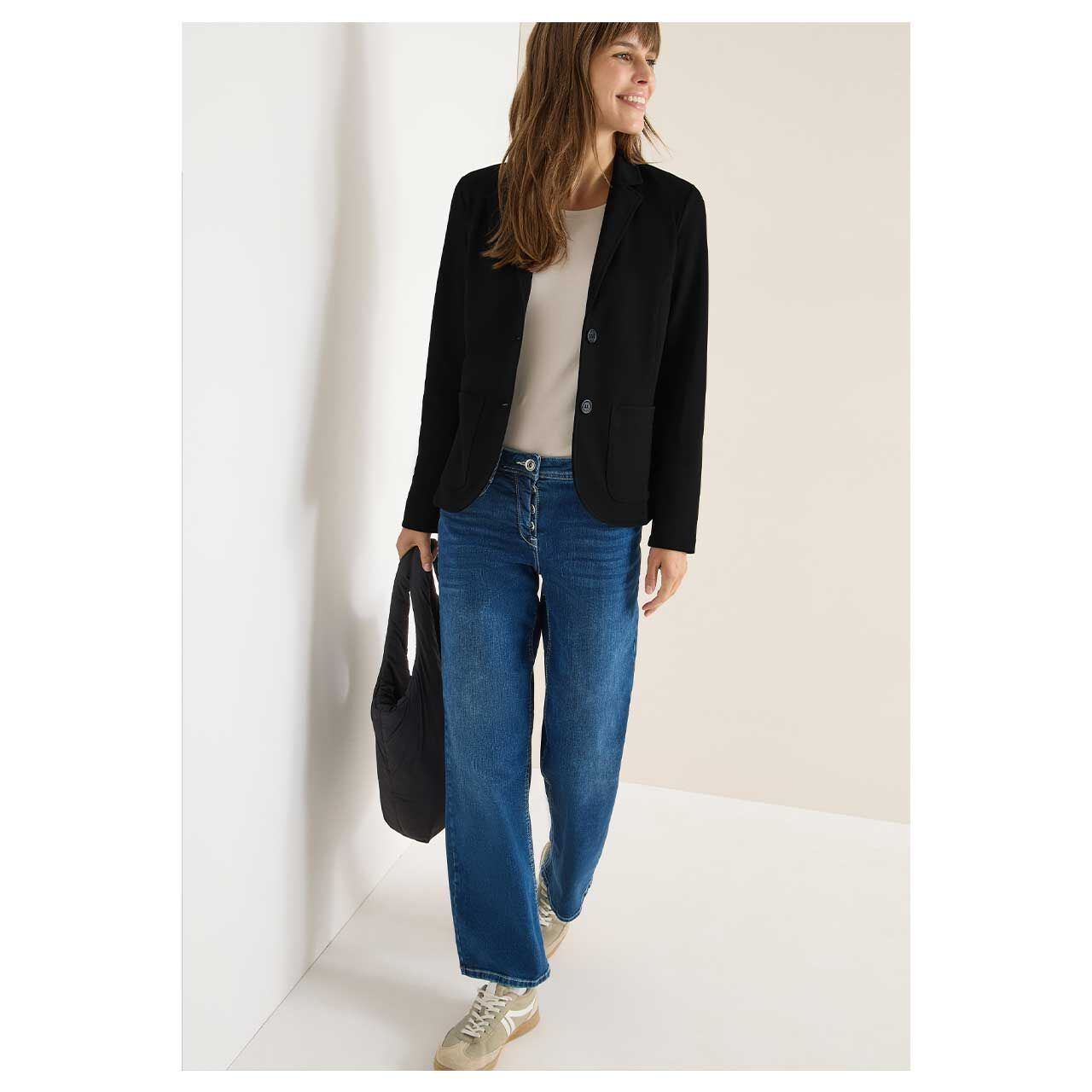 Damen Blazer von Cecil in der Farbe Schwarz, Rückansicht