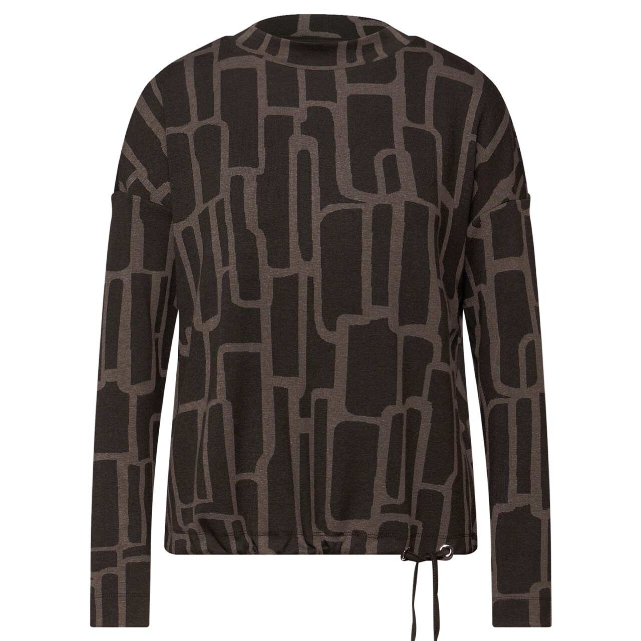 Street One Damen Langarm Shirt Dessin Turtle Neck darkest brown
