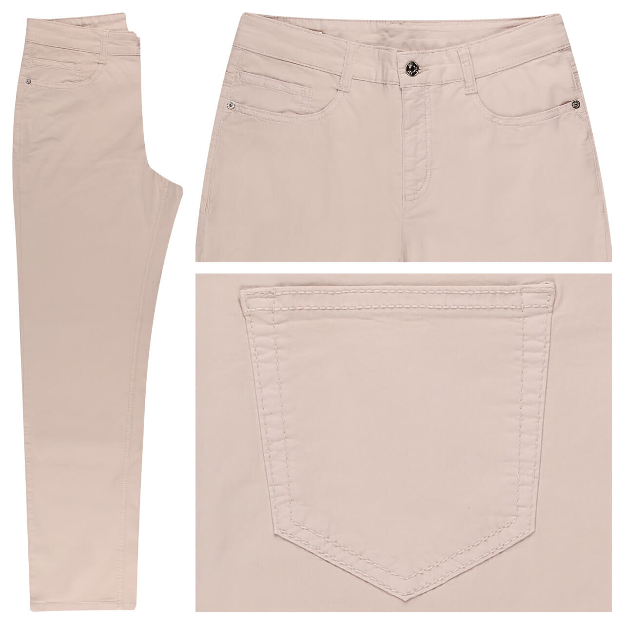 Stretch Damen Baumwollhose Stella von MAC in Beige mit der Farbnummer 208R