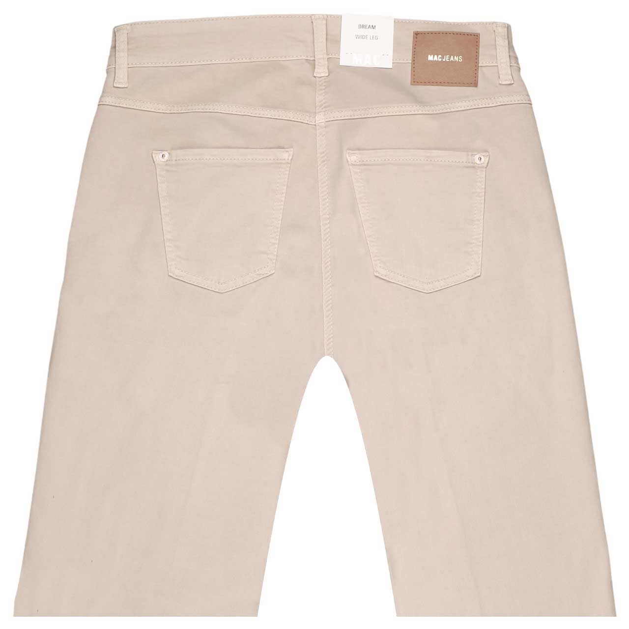 Damenjeans Dream Wide von MAC in Beige, detaillierte Rückansicht