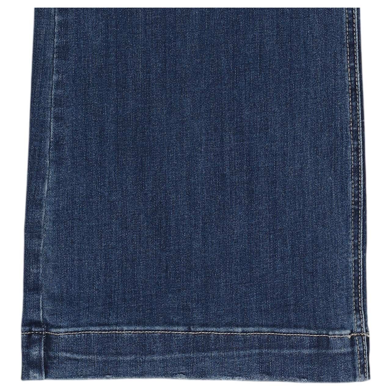 Damenjeans Rainbow von Senoritas ICON in Dunkelblau angewaschen, Detailansicht Saum