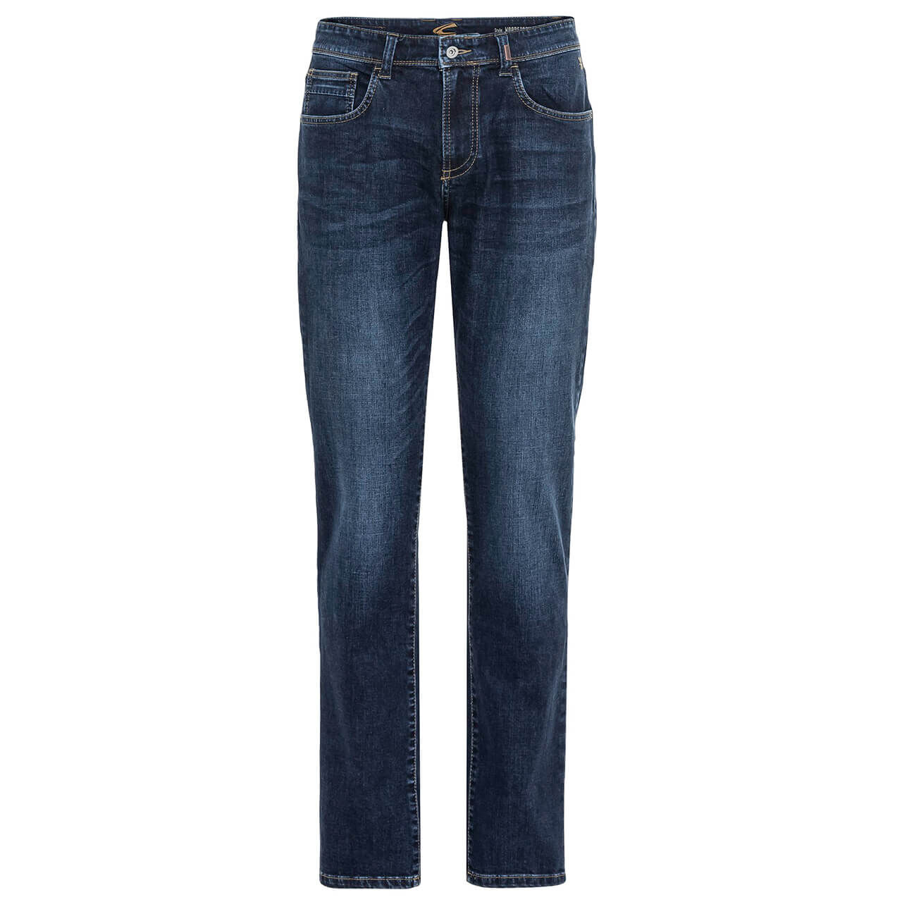 camel-active-jeans-woodstock-blau-45-ansicht Stretch Herrenjeans Woodstock von Camel active in Dunkelblau verwaschen, Vorderansicht