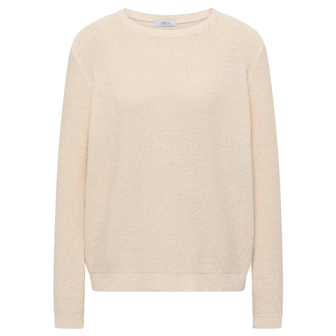 Cecil Damen Pullover Space Dye Tape pearl beige