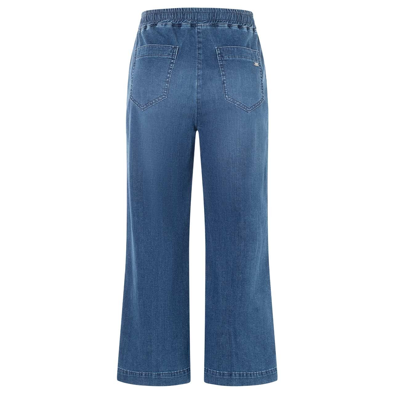 Stretch Damen 7/8 Jeans Culotte von MAC in Mittelblau verwaschen, Rückansicht