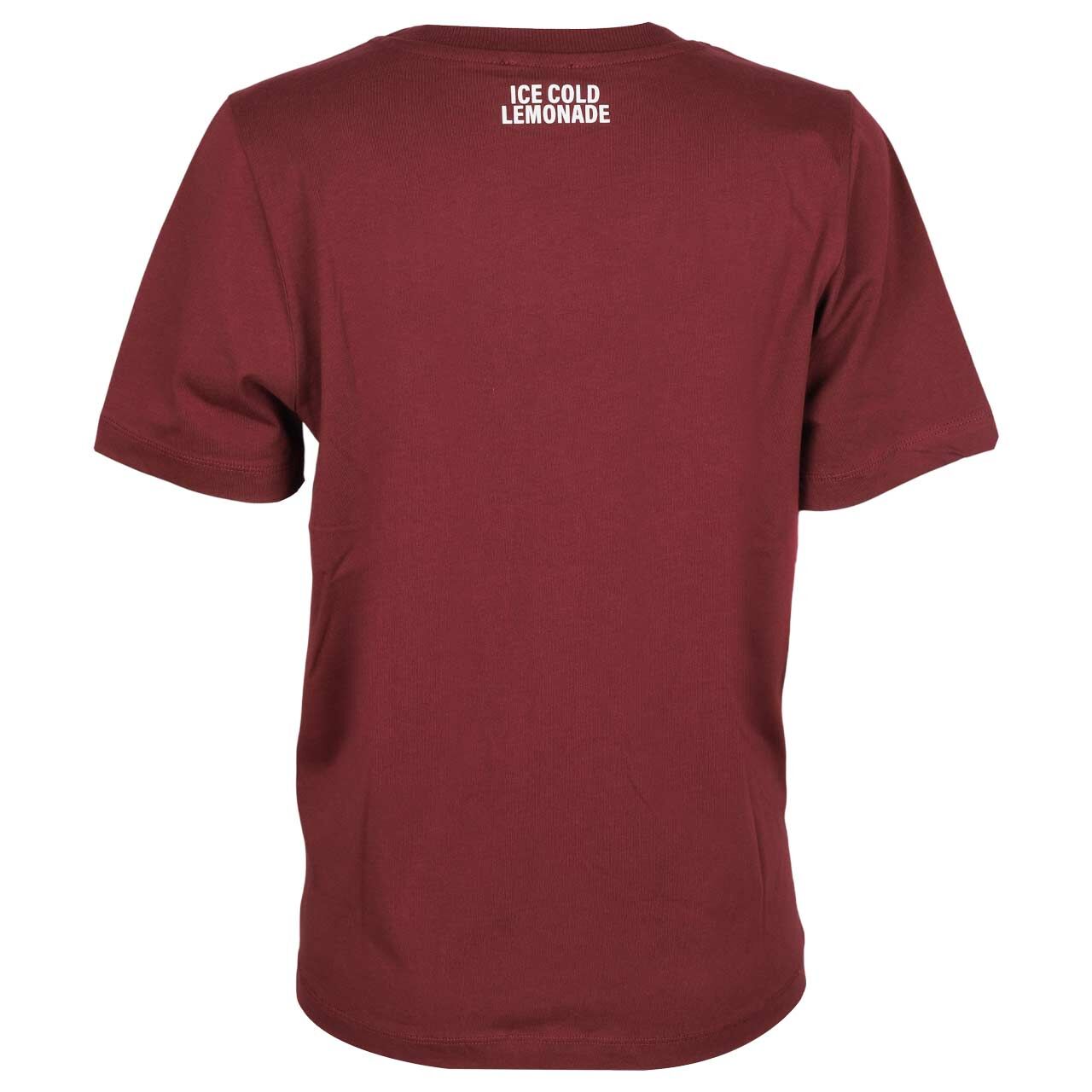 s.Oliver Damen T-Shirt in Dunkelrot mit Print, Rückansicht