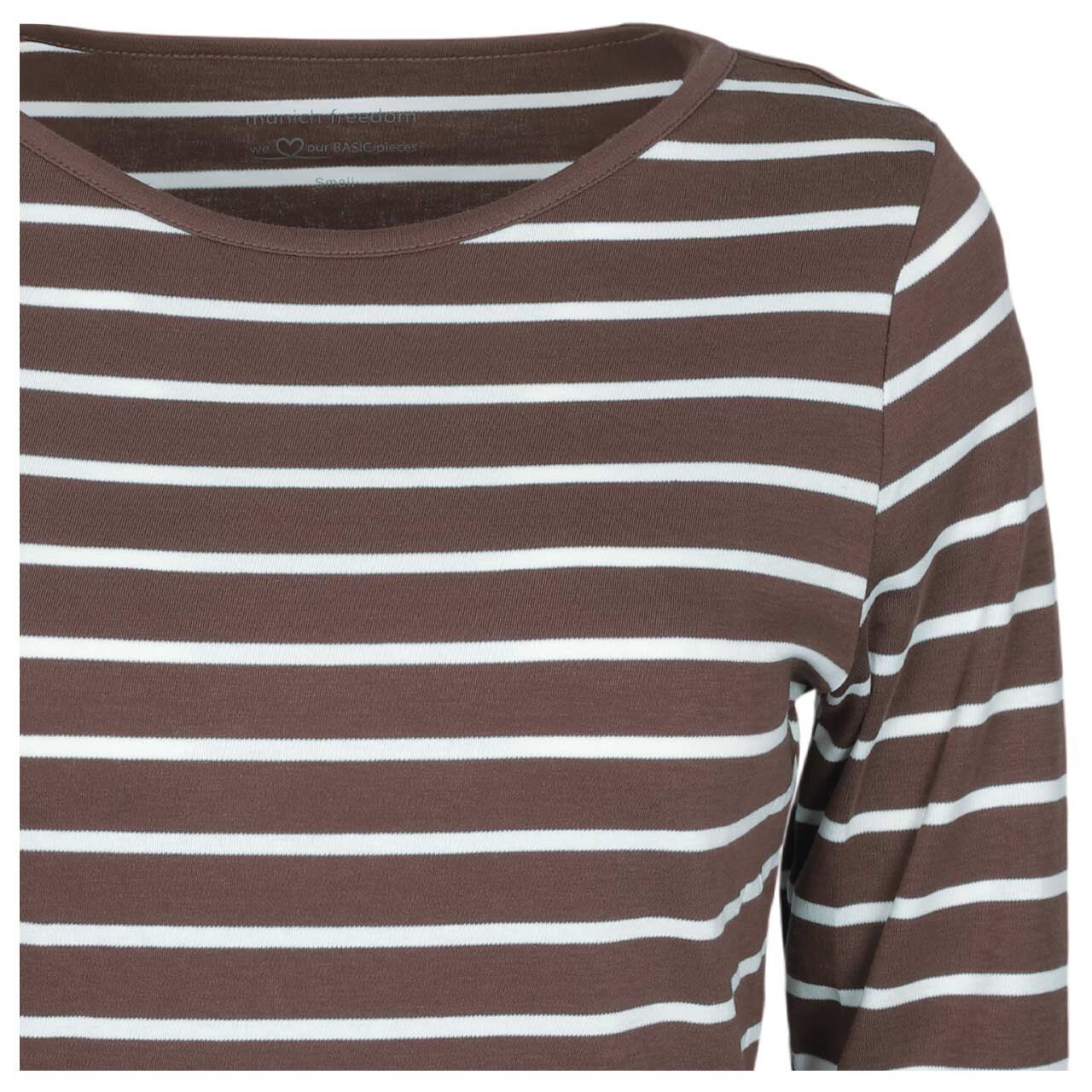 Munich Freedom Damen 3/4 Arm Shirt espresso brown/offwhite