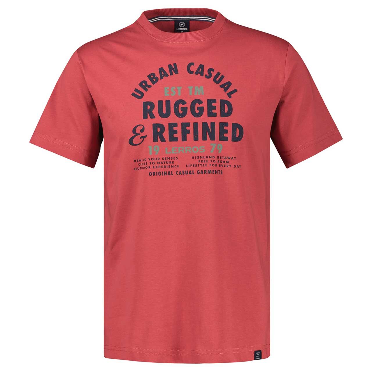 Lerros Herren T-Shirt muted red print