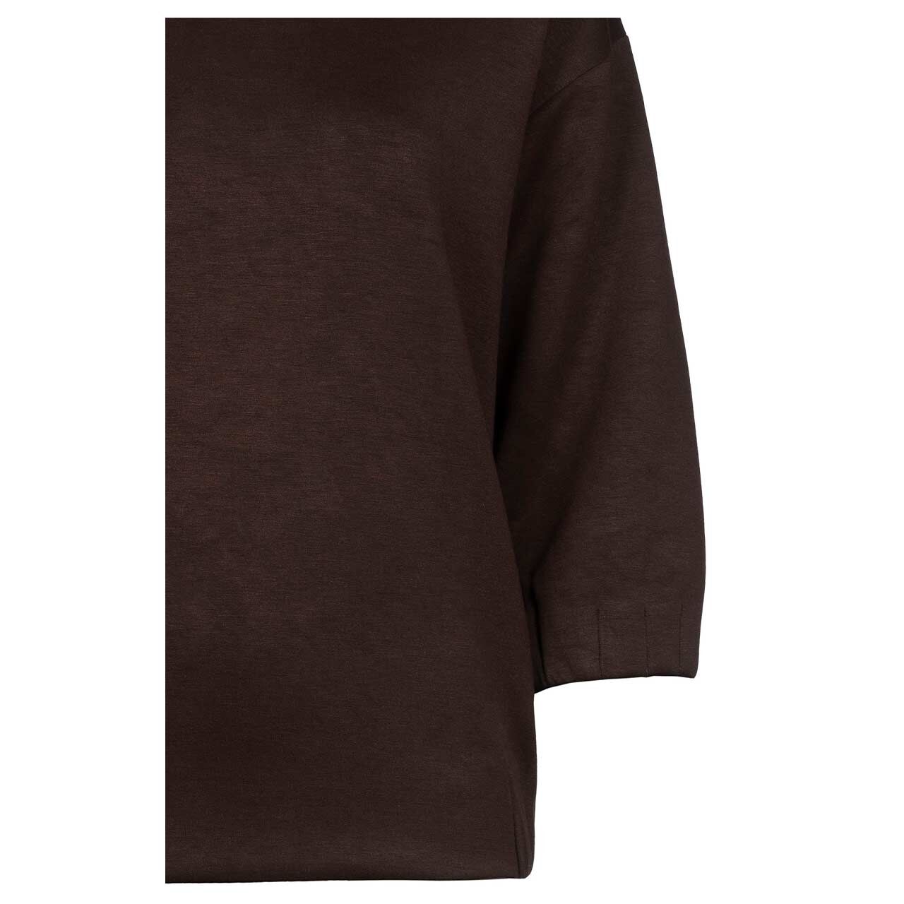 Damen 3/4 Arm Sweatshirt von Soquesto in Dunkelbraun, Detailansicht vorne