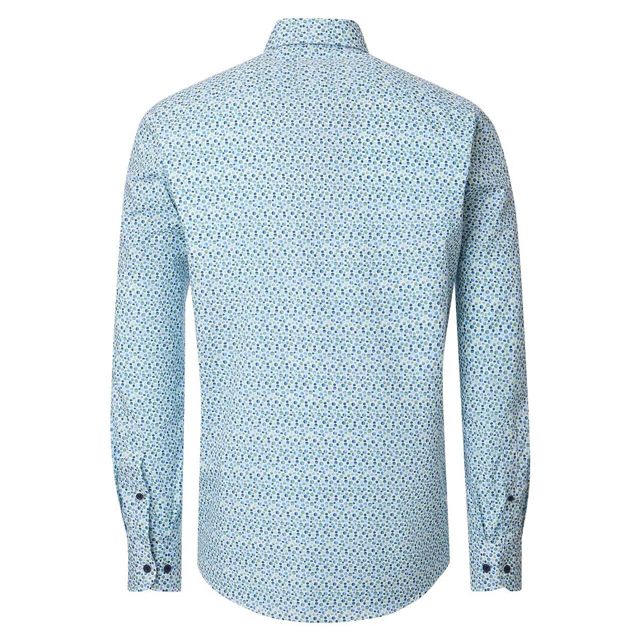 Herren Langarm Hemd von Casa Moda in Grün mit Print, Rückansicht