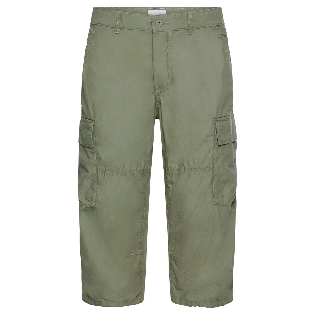Herren 3/4 Long Cargo Baumwollhose Houston in Olivgrün, Vorderansicht