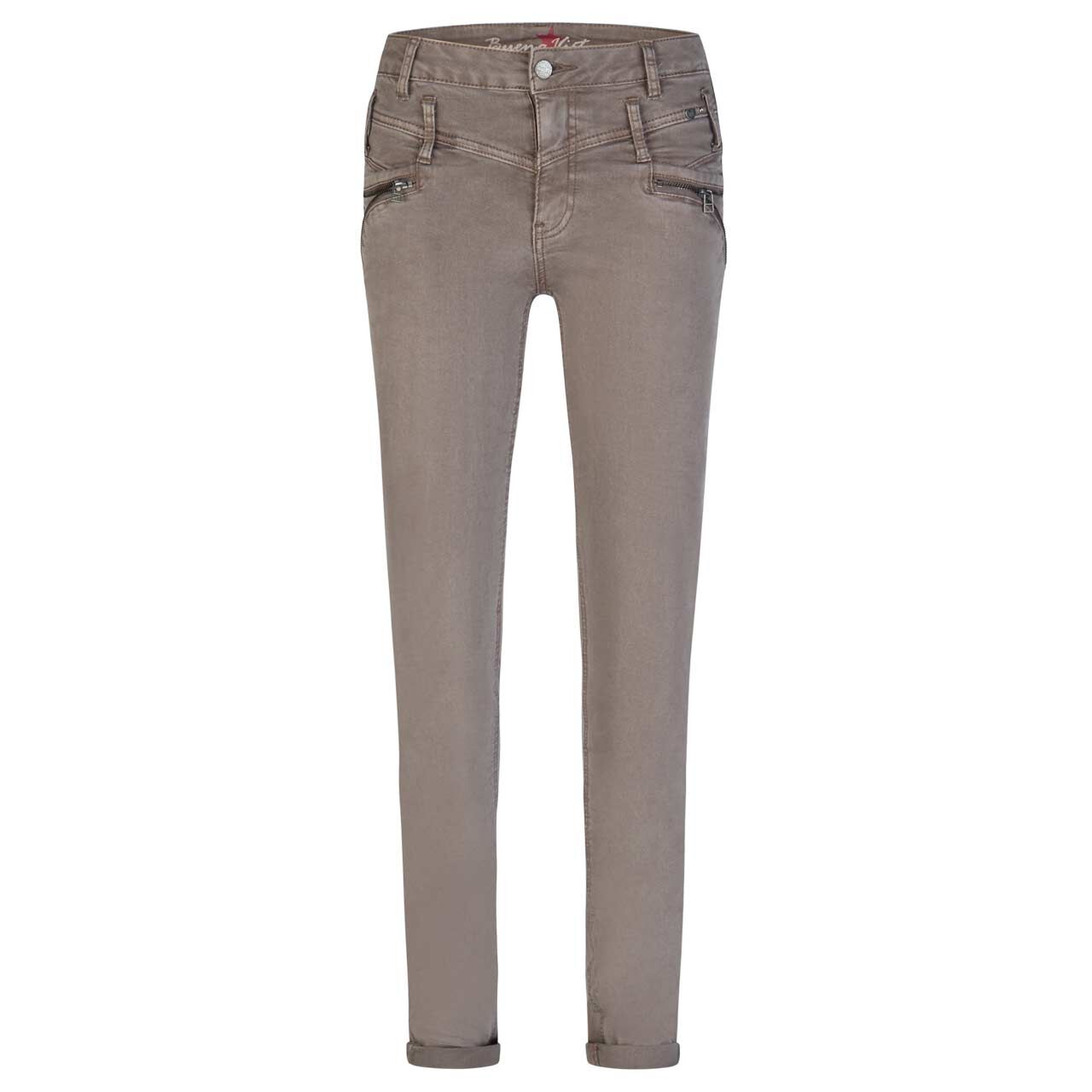 Damen Baumwollhose Florida-Z Stretch Twill von Buena Vista in Braun-Grau, Vorderansicht