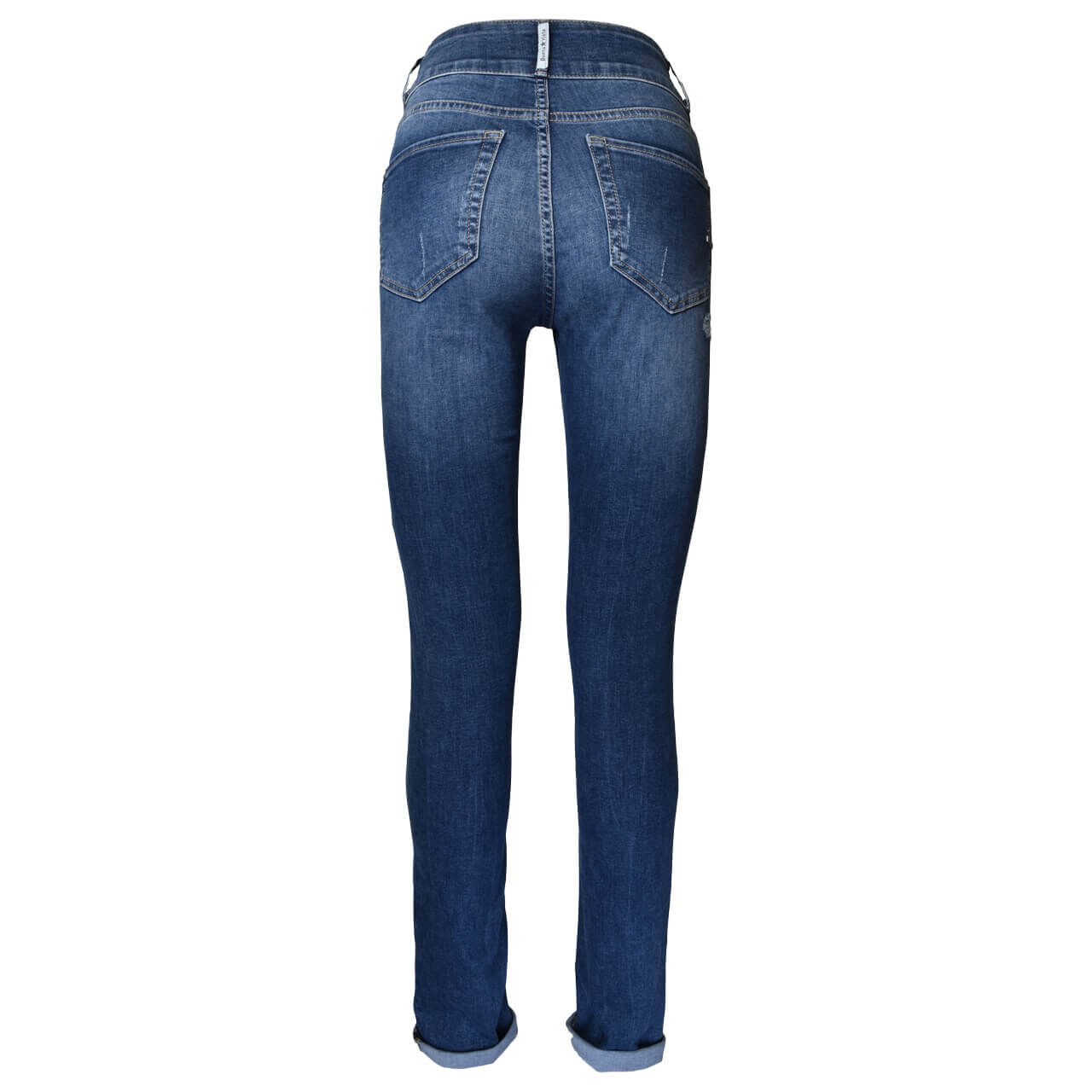 Buena Vista Jeans Tummyless Stretch Denim für Damen in Blau verwaschen mit Destroyed-Effekten, FarbNr.: 2502