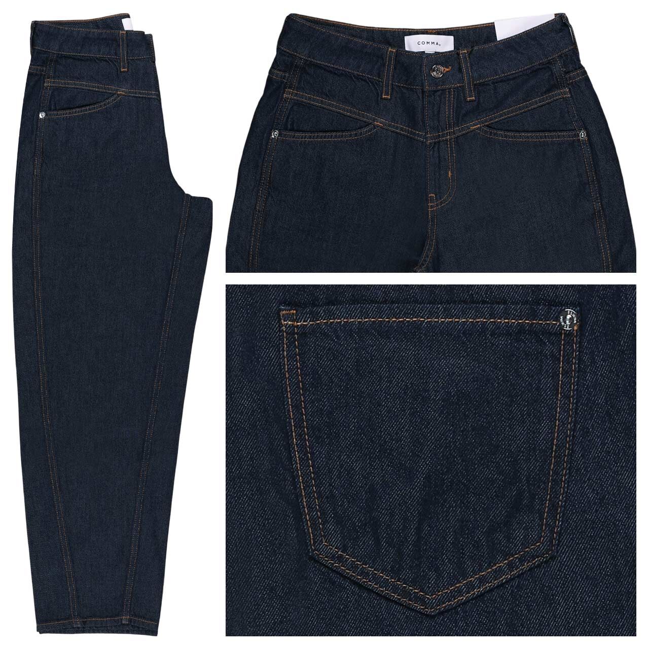 Comma Liv Barrel Damen 7/8 Jeans dark blue denim