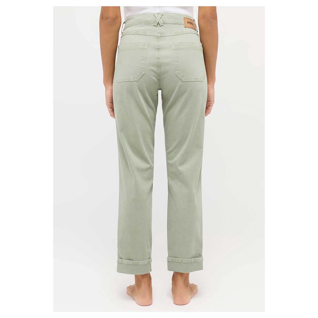 Stretch Damen Ankle Jeans Darleen Crop TU Worker von Angels in Jadegrün, Rückansicht Model