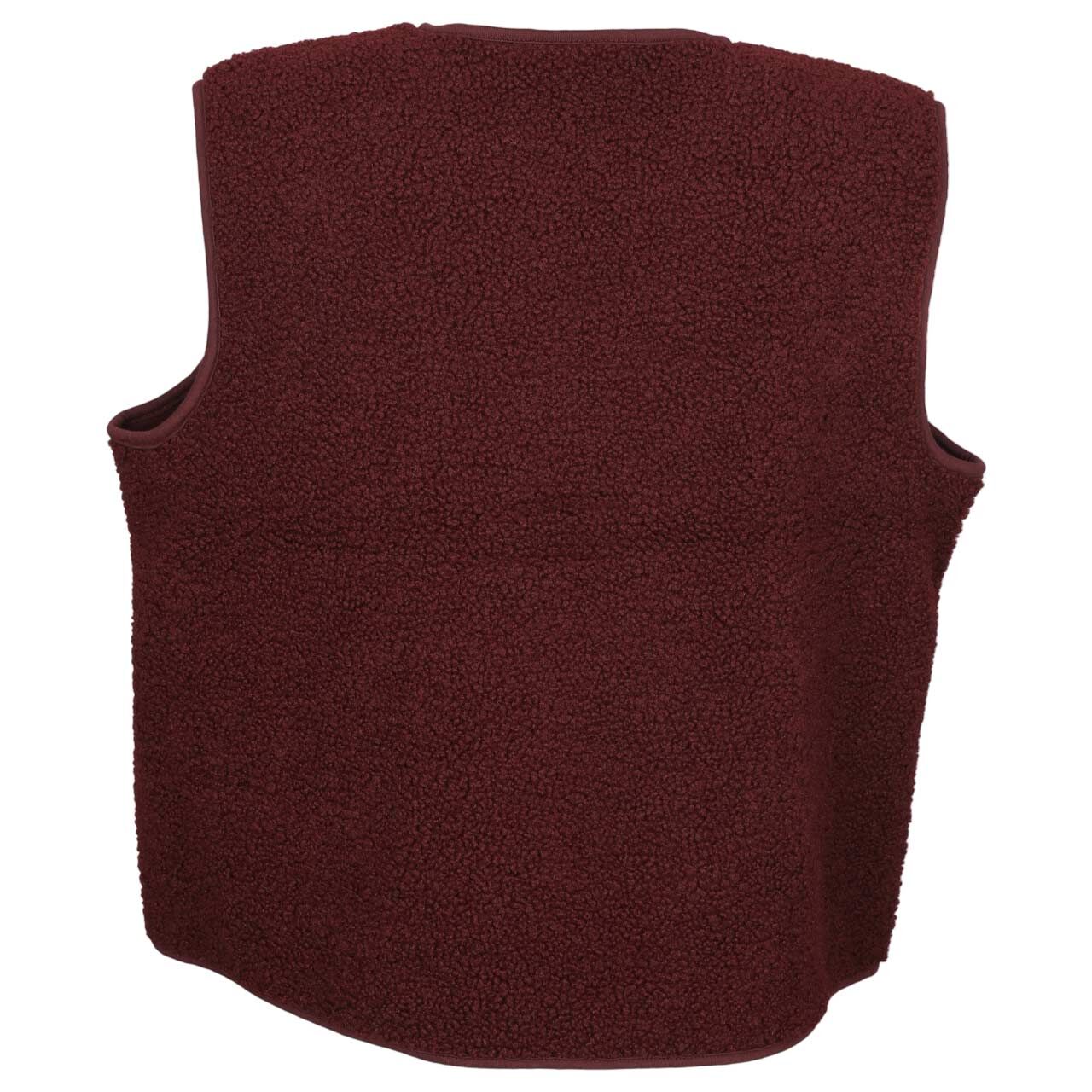 Damen Weste Teddy Solid Matmix Vest von Cecil in Weinrot, Rückansicht