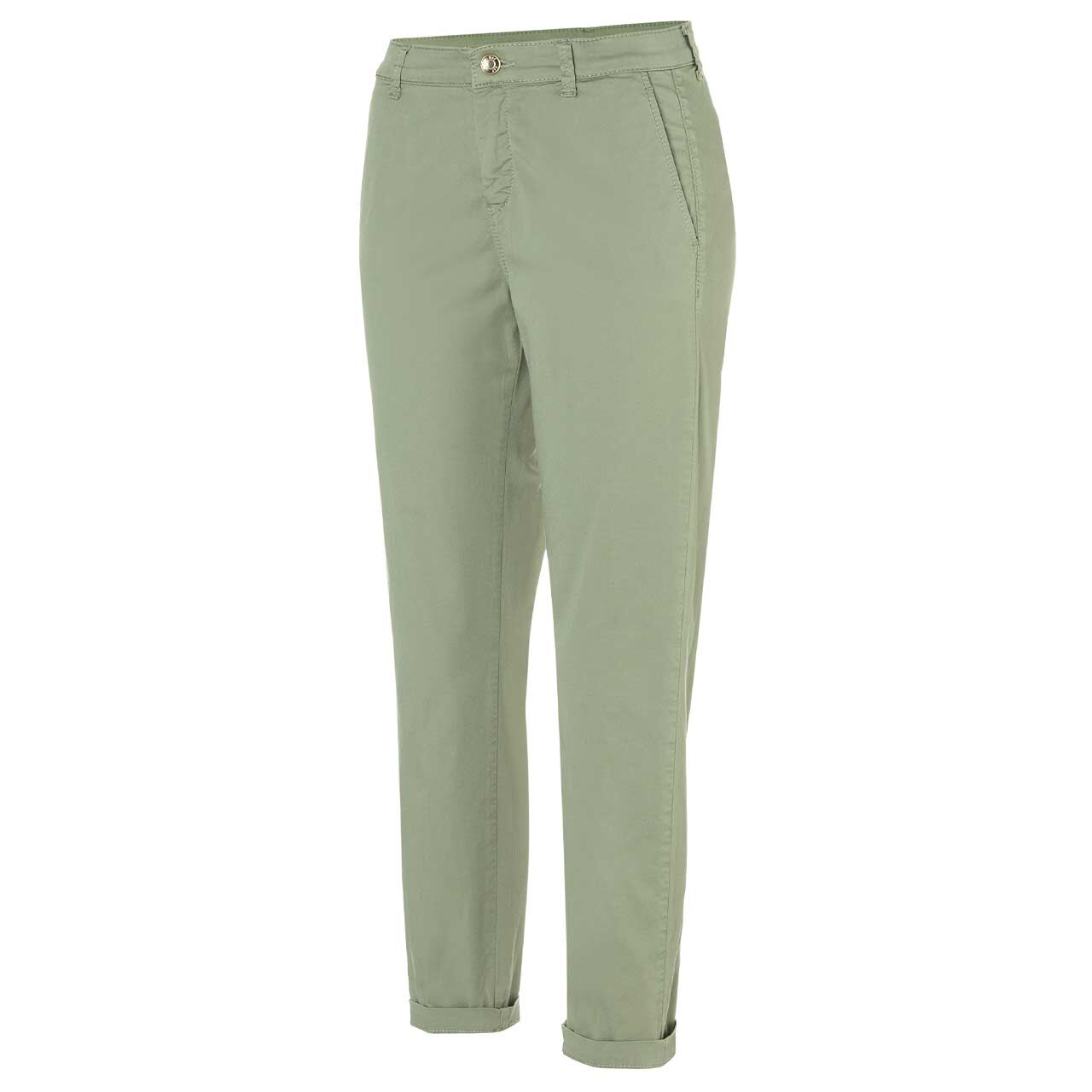 Stretch Damen 7/8 Baumwollhose Chino von MAC in Rosmaringrün, Seitenansicht