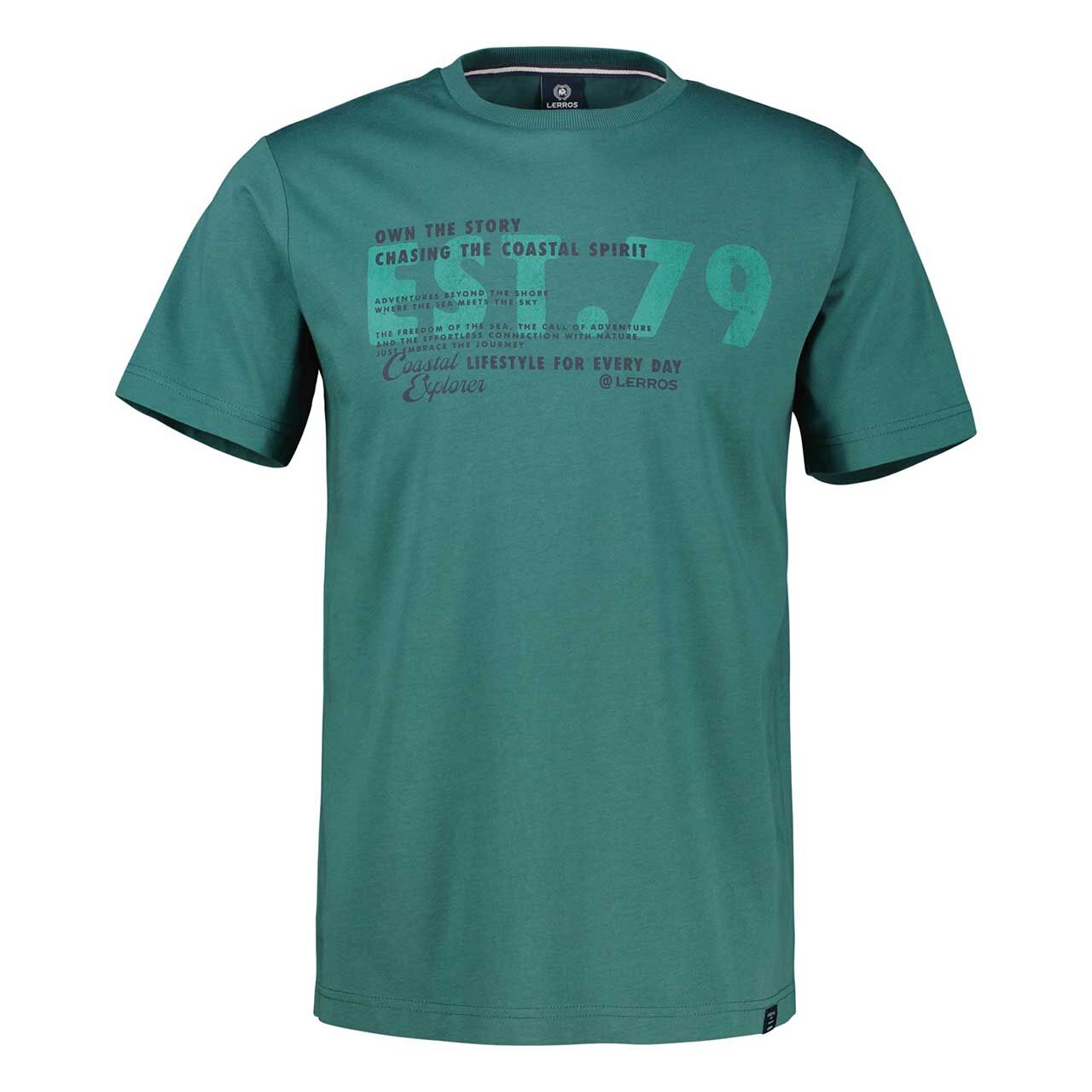 Lerros Herren T-Shirt soft teal print
