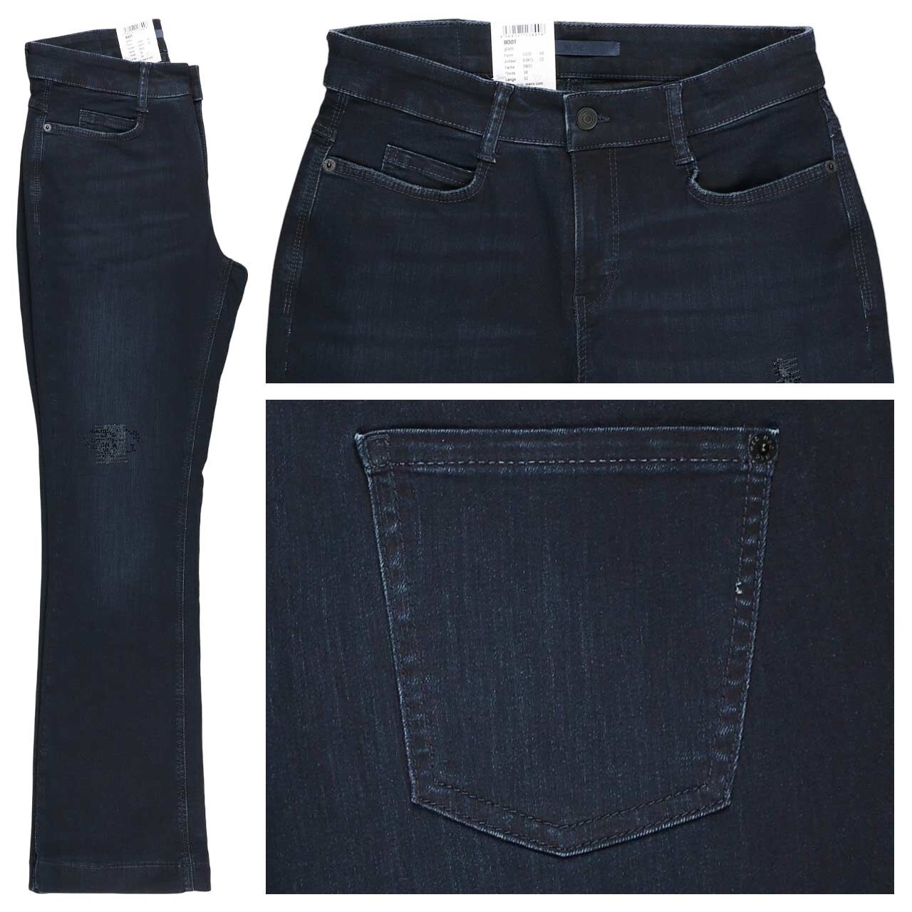 MAC Boot Jeans Strass destroyed deep blue glam