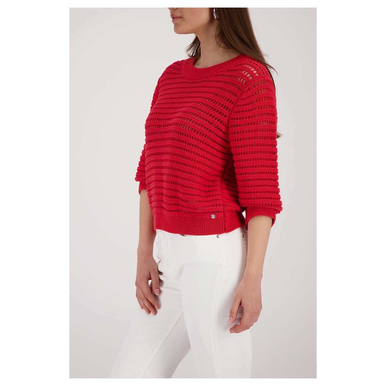 Damen 3/4 Arm Pullover von Monari in Rot, Seitenansicht
