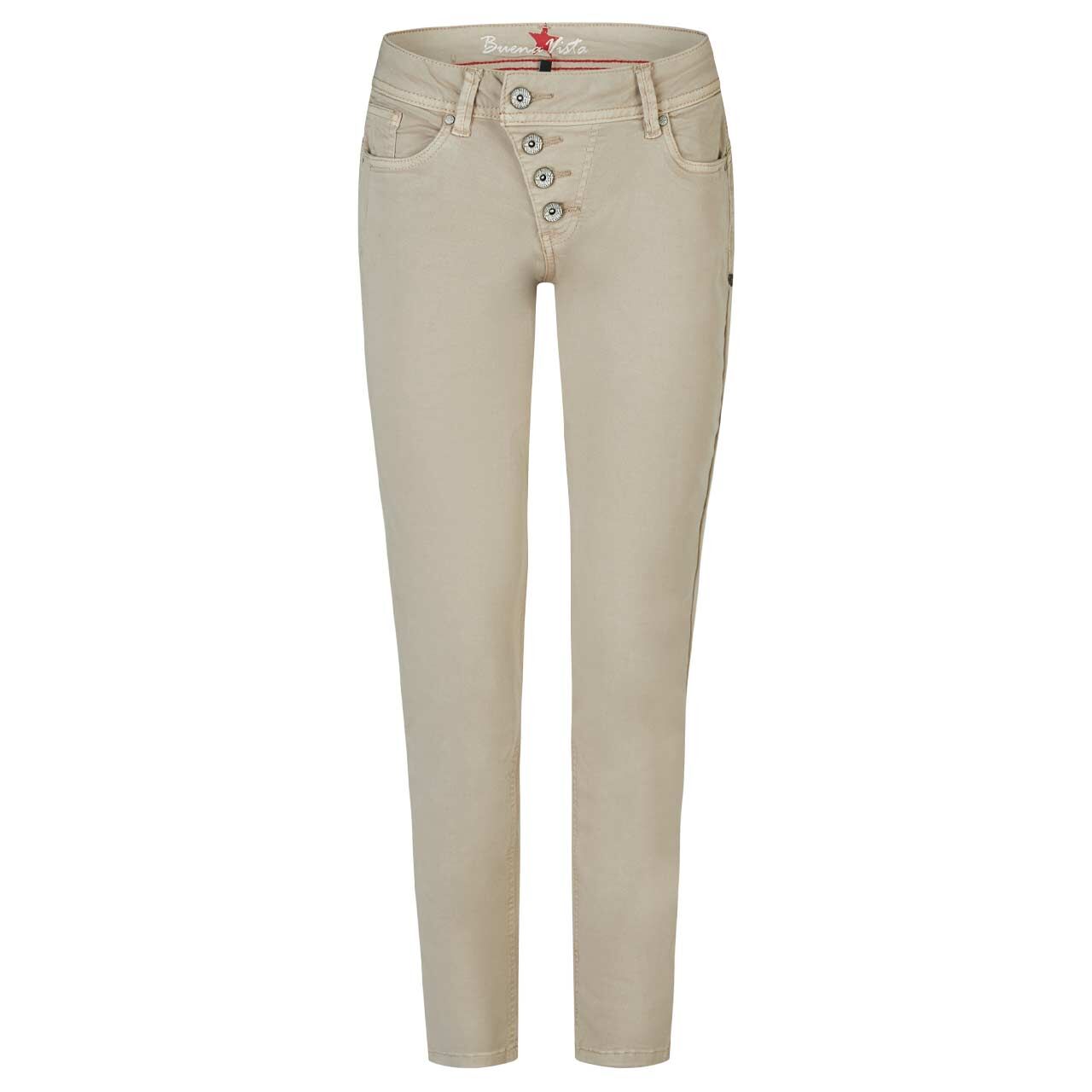 Damen Ankle Baumwollhose Malibu Cropped Summer Twill von Buena Vista in Beige, Vorderansicht