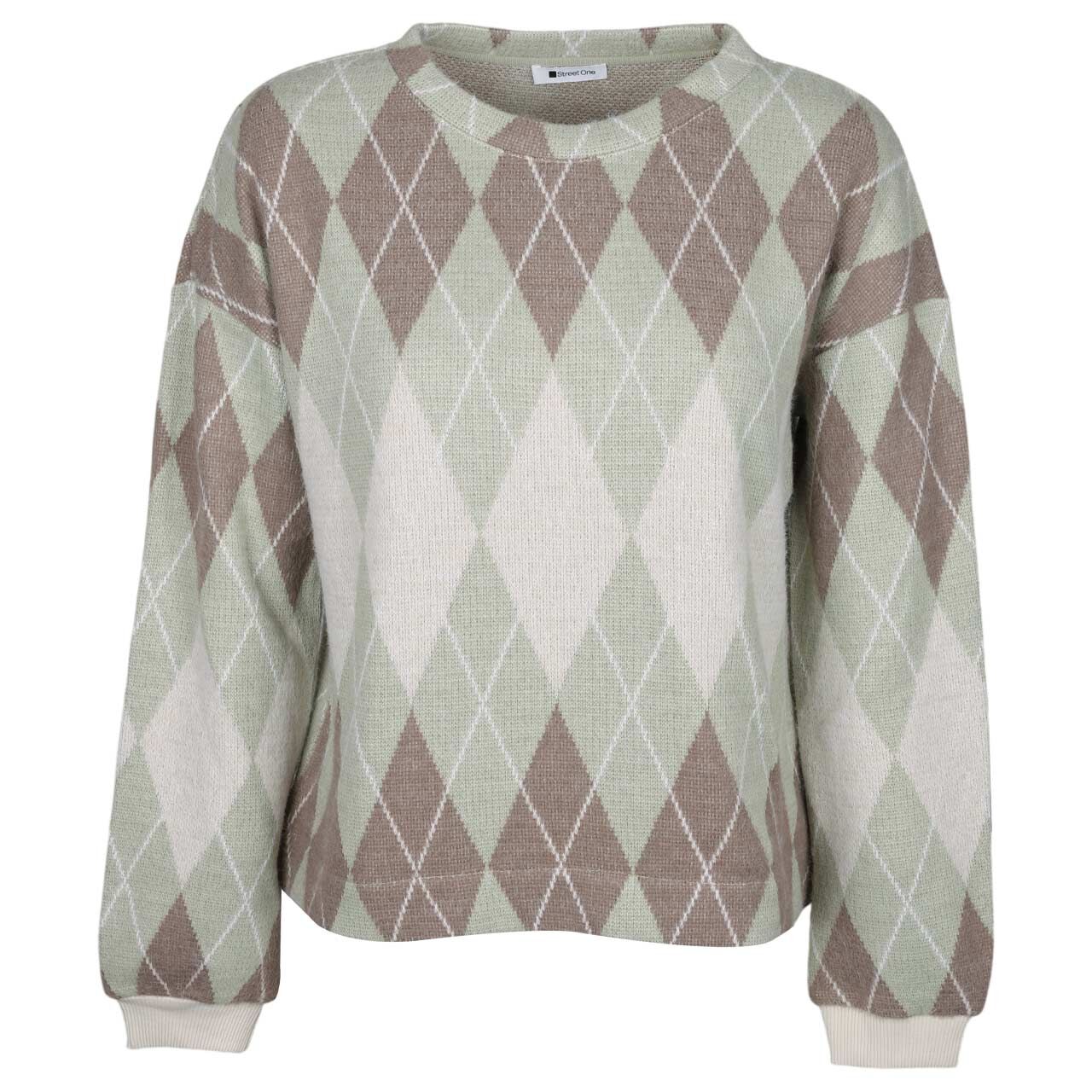 Street One Damen Pullover Fluffy Dessin eucalyptus green