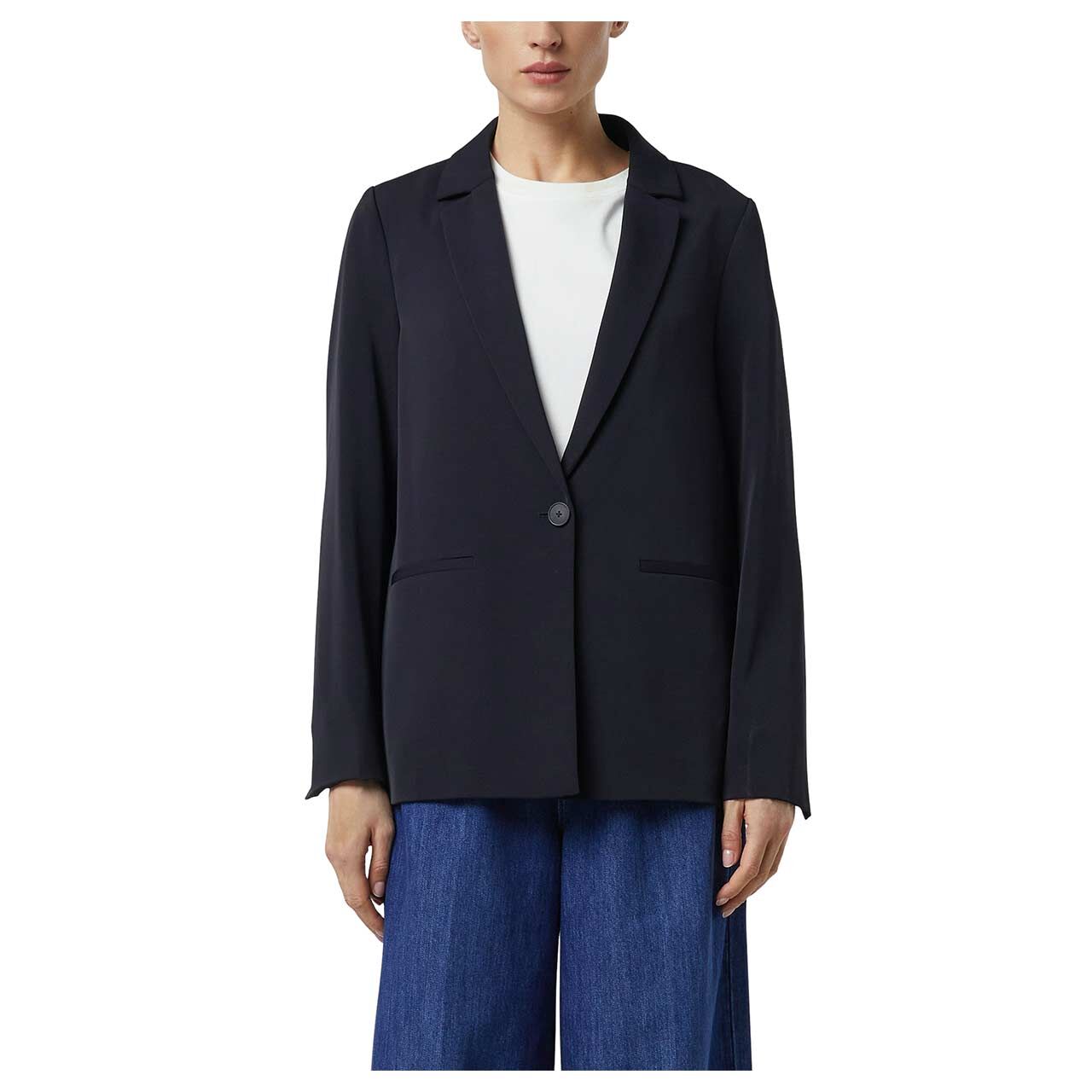 Damen Blazer von Comma in Dunkelblau, Vorderansicht am Model