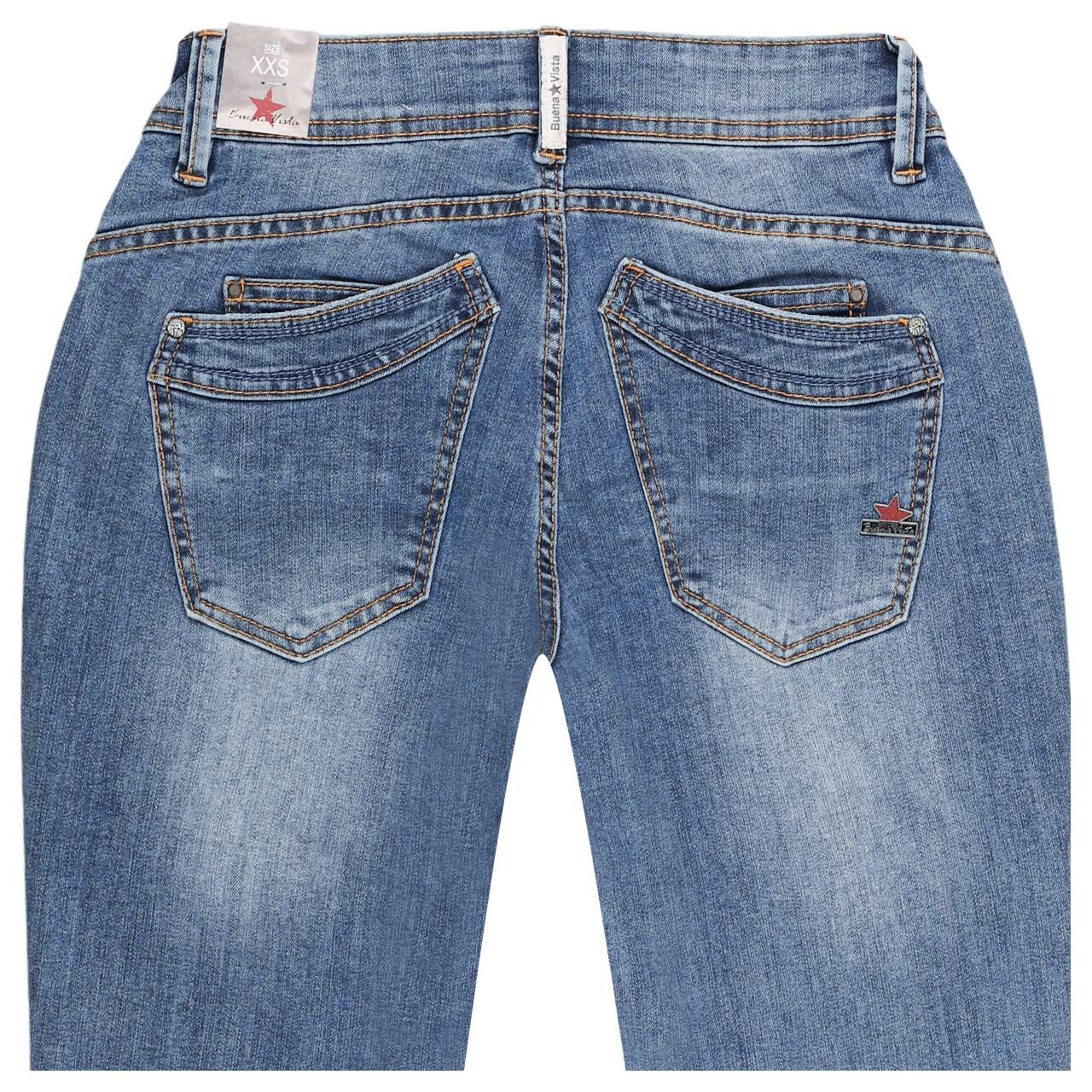 Damenjeans Malibu Stretch Denim von Buena Vista in Blau verwaschen, Rückansicht