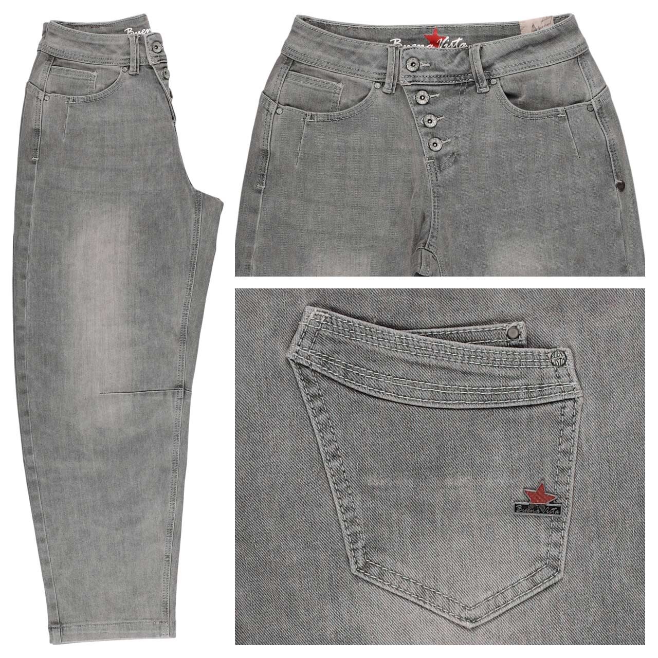 Buena Vista Malibu 7/8 Relaxed Stretch Denim Jeans faded grey