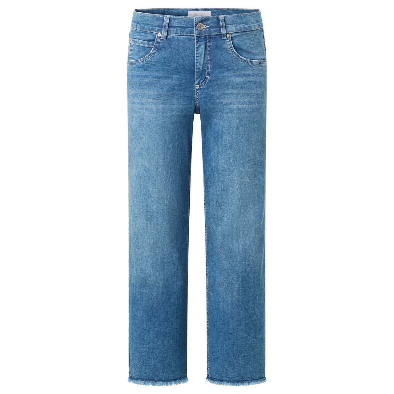 Stretch Damen 3/4 Jeans Linn von Angels in Hellblau angewaschen, Vorderansicht
