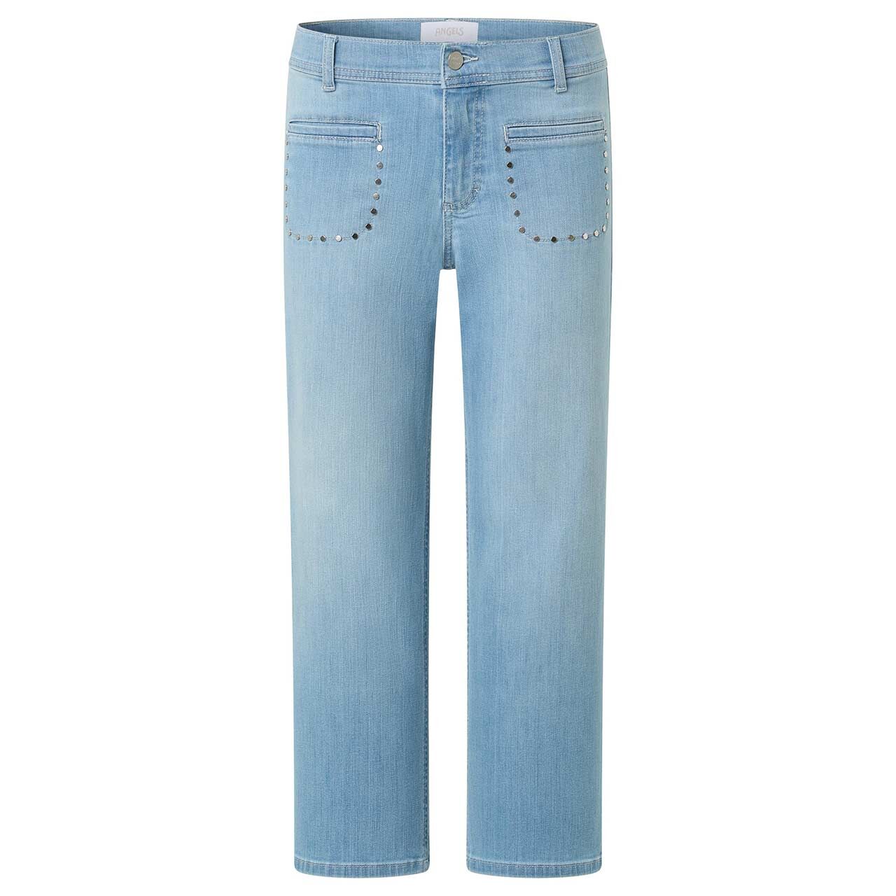 Stretch Damen 3/4 Jeans Linn Trendy von Angels in Hellblau angewaschen, Vorderansicht