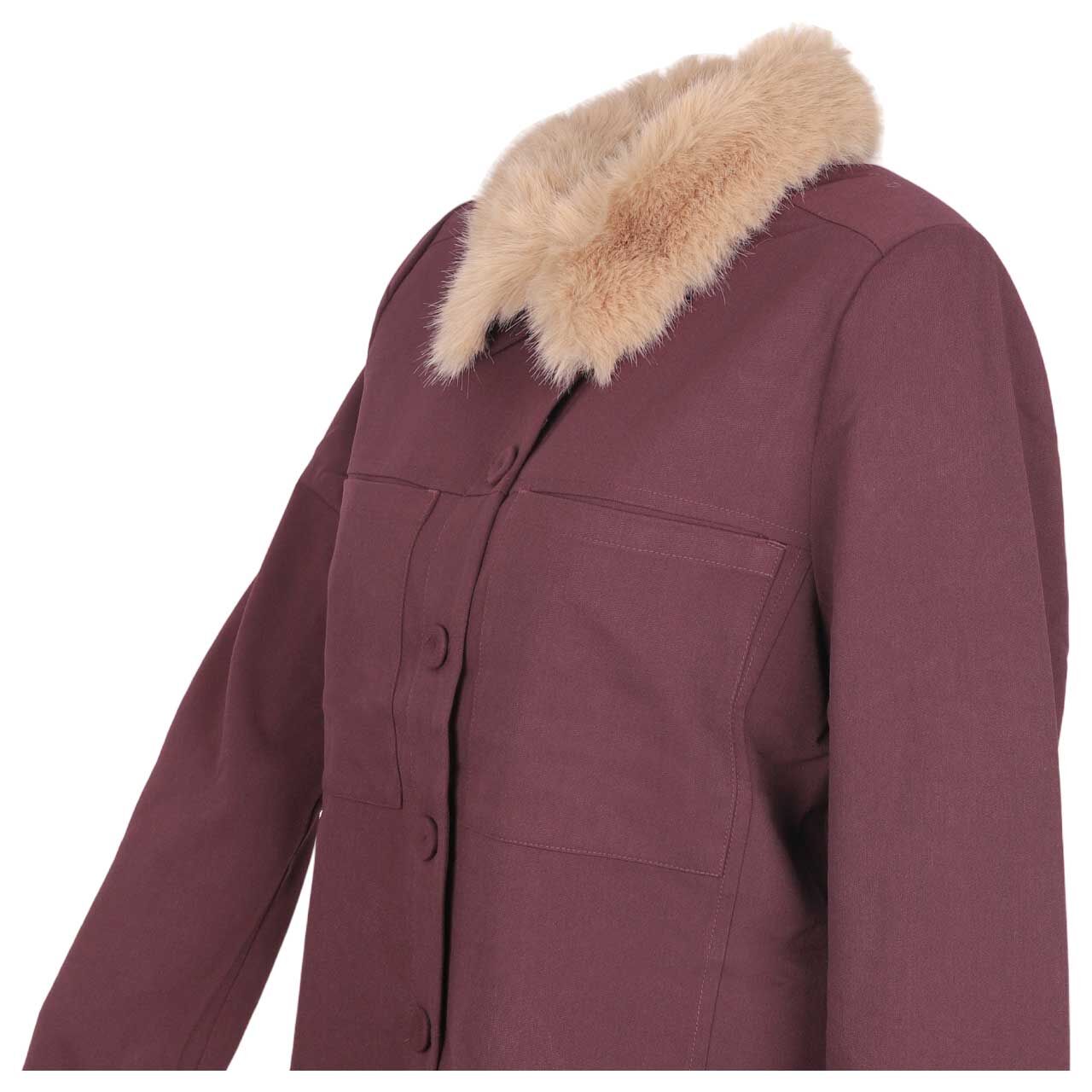 Damen Jacke Fur Color Jacket von Red Button in Weinrot, seitliche Vorderansicht