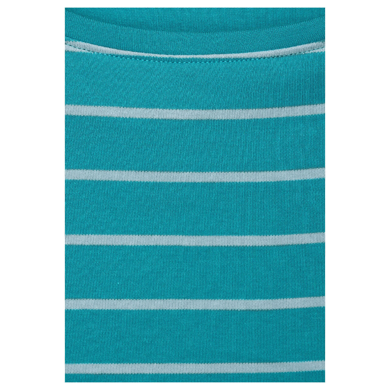 Cecil Damen 3/4 Arm Shirt Basic Boatneck frosted aqua blue stripes