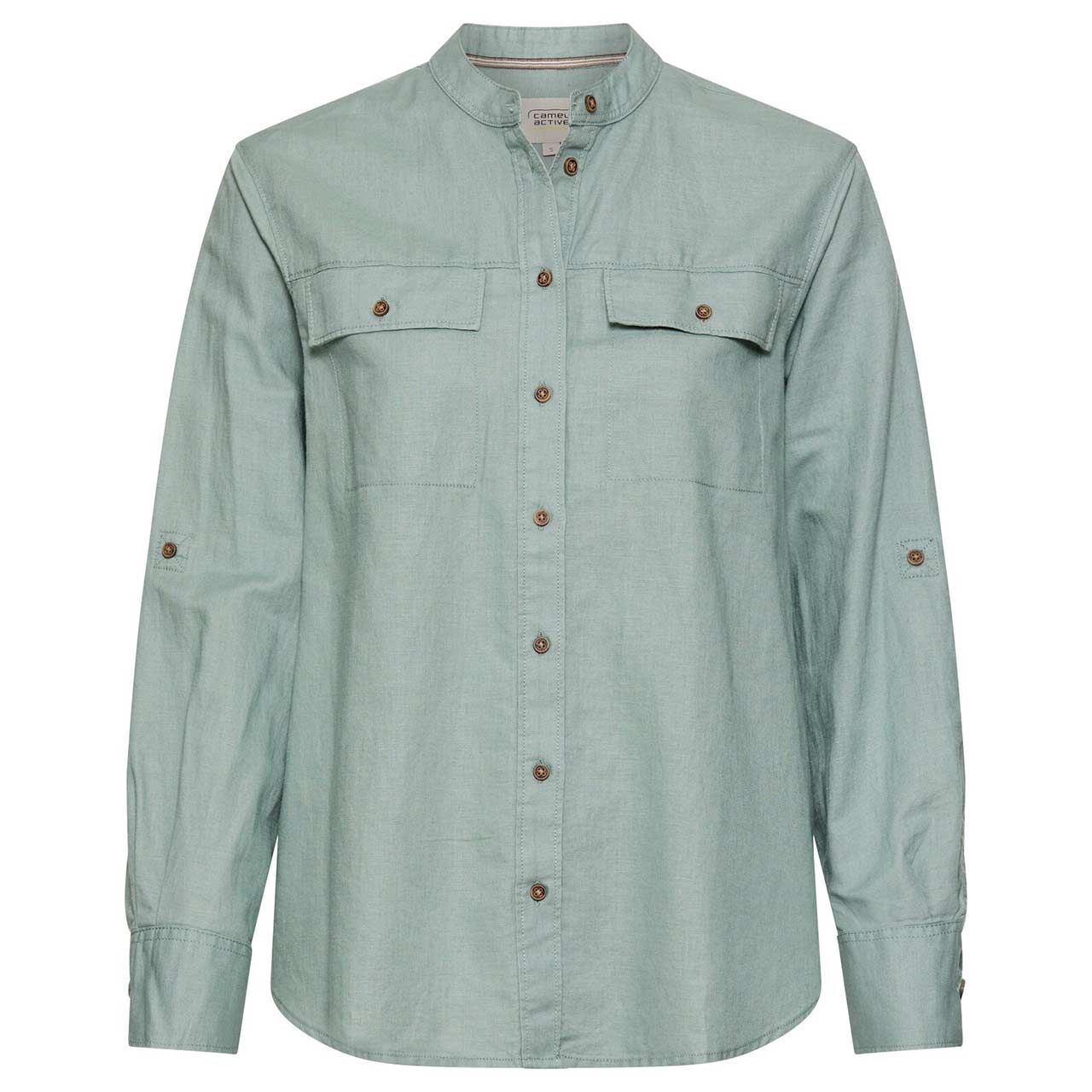 Camel active Damen Langarm Leinen Bluse jade